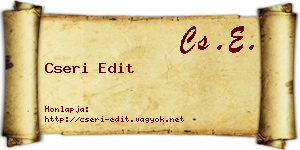 Cseri Edit névjegykártya